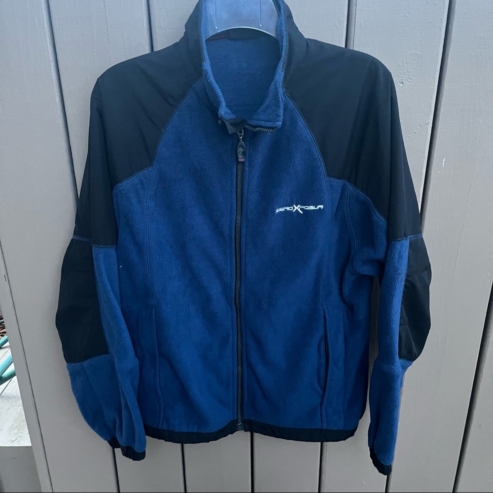 Men’s Zero Xposure zip up fleece jacket - blue & black